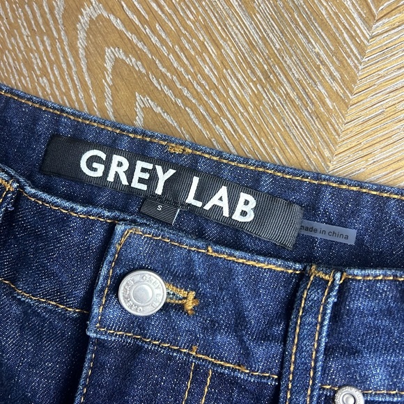 GREY LAB Dark Denim High Waist Wide Leg Jeans S - Picture 6 of 11